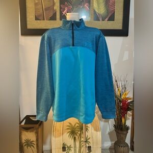 Under Armour Men's AF Icon 1/4 Zip Pullover Loose Sweater Teal Blue Cold Gear